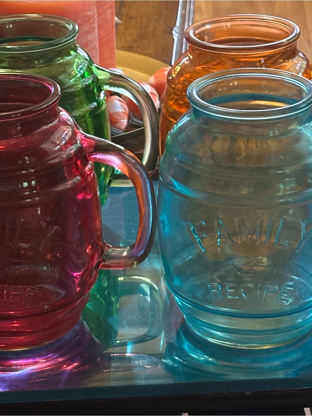 Circleware Family Recipe Glass Barrel Mugs (4)